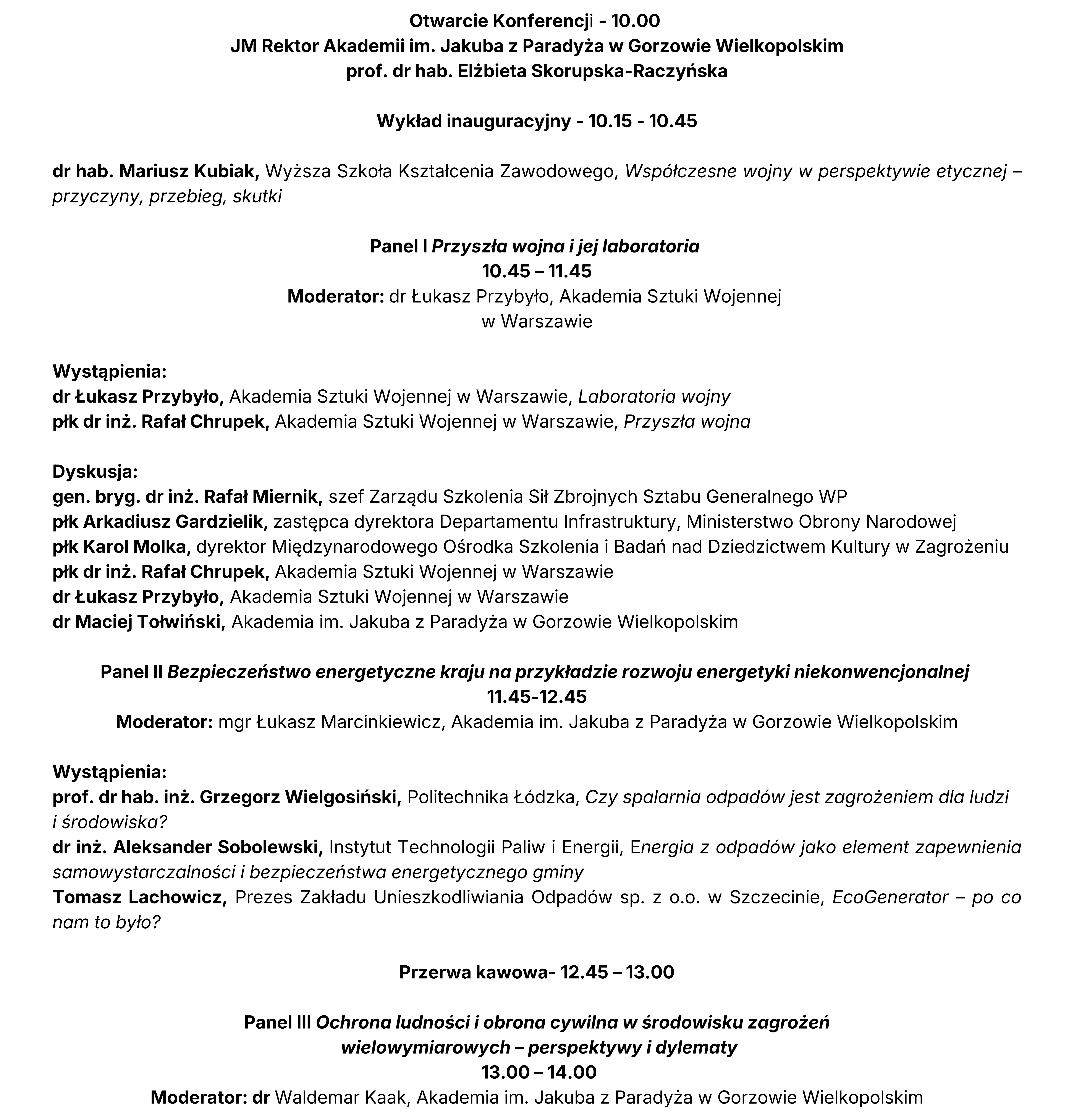 Program konferencji strona 1